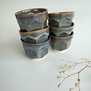 Petite Tasse "Hexagone"  - Bleu