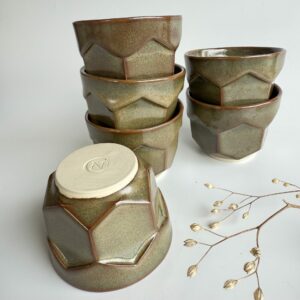 Petite Tasse "Hexagone"  - Brun